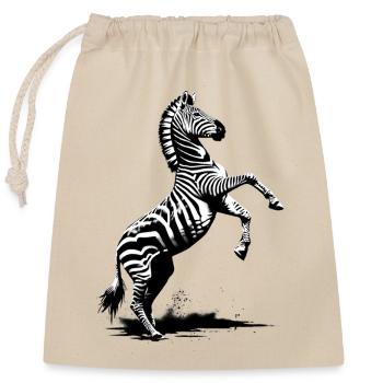 Zebra Rises - Closable cotton gift bag (25x30cm) - nature - Front
