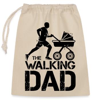 the walking dad buggy running symbol funny icon - Closable cotton gift bag (25x30cm) - nature - Front
