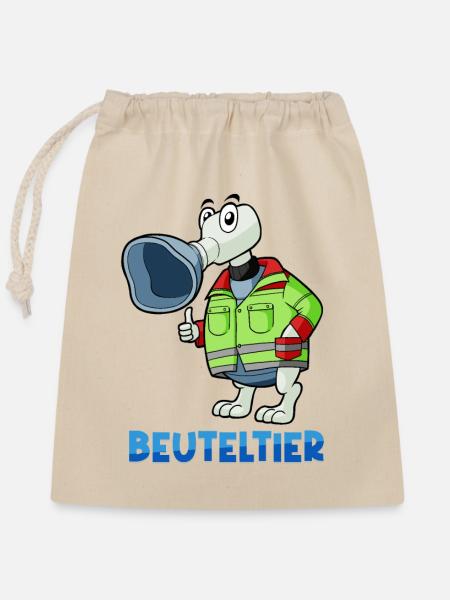 Beuteltier / Rettungsdienst & Anästhesie - Verschließbarer Geschenkbeutel aus Baumwolle (25x30cm) - Natur