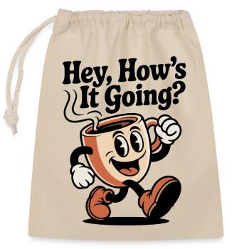 Running Coffee Mug - Closable cotton gift bag (25x30cm) - nature - Front