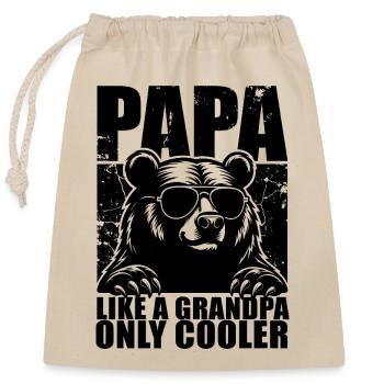 Papa comme un grand-père Juste plus cool Ours cool - Sac cadeau en coton avec cordon (25 x 30 cm) - nature - Devant