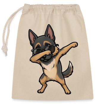 Tamponnage du berger allemand - Sac cadeau en coton avec cordon (25 x 30 cm) - nature - Devant
