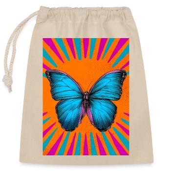 butterfly - Closable cotton gift bag (25x30cm) - nature - Front