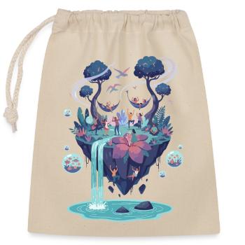 Île flottante : Danse de la nature au pays des rêves - Sac cadeau en coton avec cordon (25 x 30 cm) - nature - Devant