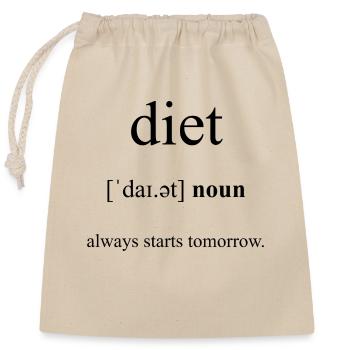 Diet | Diät Definition Dictionary - Verschließbarer Geschenkbeutel aus Baumwolle (25x30cm) - Natur - Vorne