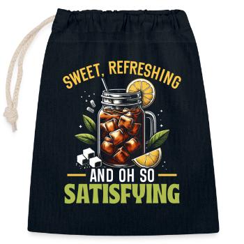 Süße Teetrinkerin Tee - Verschließbarer Geschenkbeutel aus Baumwolle (25x30cm) - Navy - Vorne