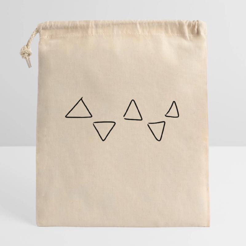 Triangular pattern Closable cotton gift bag (25x30cm)