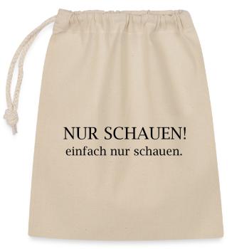 Regarde juste ! Déclaration typographique - Sac cadeau en coton avec cordon (25 x 30 cm) - nature - Devant