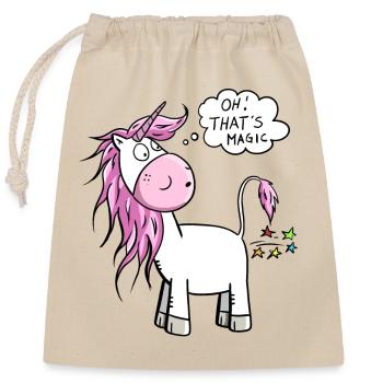 Oh! That's Magic I Unicorn Pupst stardust - Closable cotton gift bag (25x30cm) - nature - Front