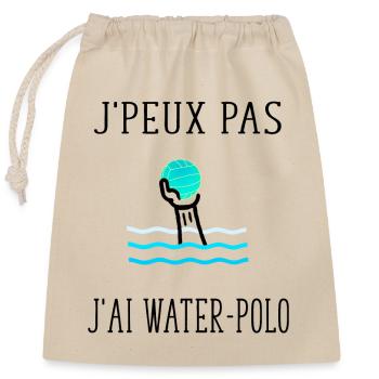 j' peux pas j'ai water-polo - Sac cadeau en coton avec cordon (25 x 30 cm) - nature - Devant