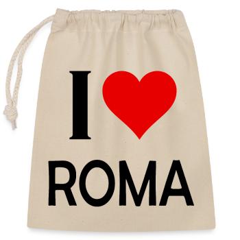 I love Roma - Verschließbarer Geschenkbeutel aus Baumwolle (25x30cm) - Natur - Vorne