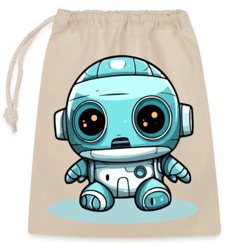 Zaak le petit robot - Sac cadeau en coton avec cordon (25 x 30 cm) - nature - Devant