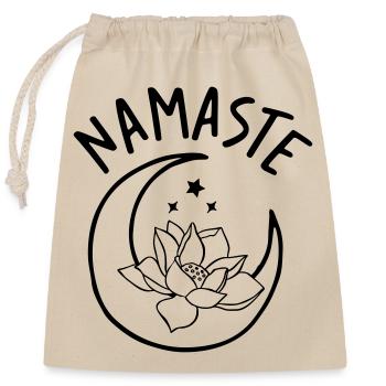 Namaste - Yoga - Fleur de Lotus - Sac cadeau en coton avec cordon (25 x 30 cm) - nature - Devant