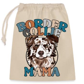Border Collie merle Mama Hunde Muttertag Wilsigns - Verschließbarer Geschenkbeutel aus Baumwolle (25x30cm) - Natur - Vorne
