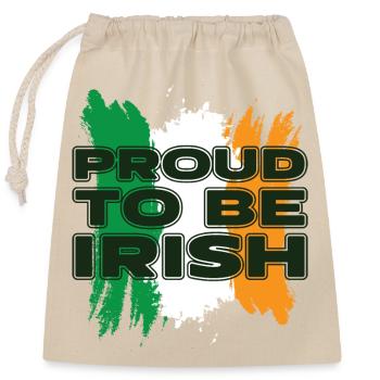 Proud to be Irish. - Closable cotton gift bag (25x30cm) - nature - Front