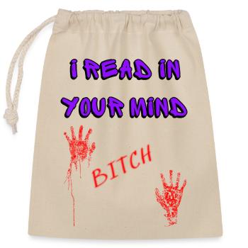 , I read your mind - Closable cotton gift bag (25x30cm) - nature - Front