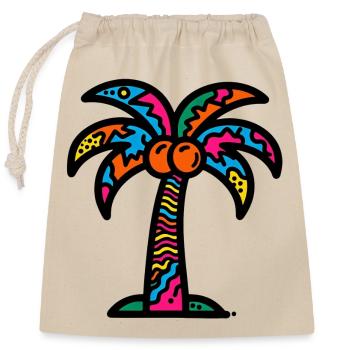 Palm Tree - Closable cotton gift bag (25x30cm) - nature - Front