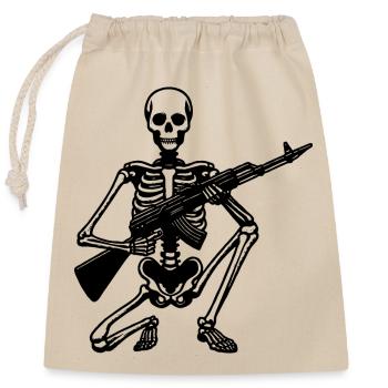 Skelettwaffe - Dark Mystery - Verschließbarer Geschenkbeutel aus Baumwolle (25x30cm) - Natur - Vorne