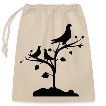 Colombes - Sac cadeau en coton avec cordon (25 x 30 cm) - nature - Devant