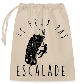 I can't, I climbed. - Closable cotton gift bag (25x30cm) - nature - Front