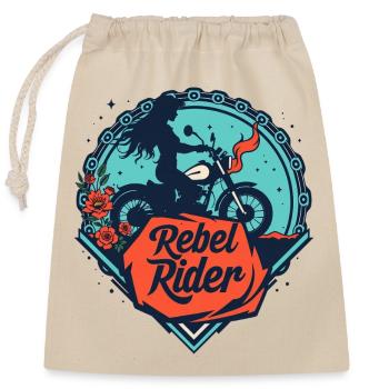 Rebel Rider - Closable cotton gift bag (25x30cm) - nature - Front