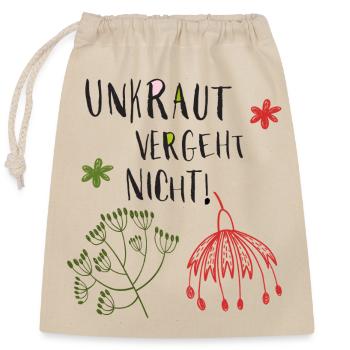 Les mauvaises herbes ne disparaissent pas - Sac cadeau en coton avec cordon (25 x 30 cm) - nature - Devant