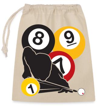 Billiards Focus - Closable cotton gift bag (25x30cm) - nature - Front