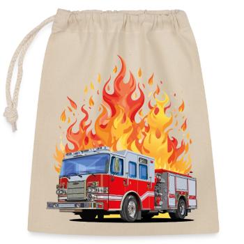 Fire brigade in action - Closable cotton gift bag (25x30cm) - nature - Front