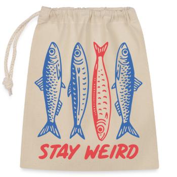 Les sardines restent bizarres - Sac cadeau en coton avec cordon (25 x 30 cm) - nature - Devant