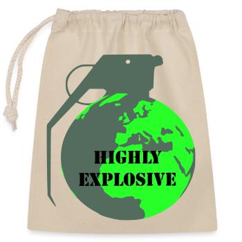 Explosive Erde - Verschließbarer Geschenkbeutel aus Baumwolle (25x30cm) - Natur - Vorne