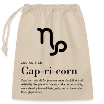 Capricorn - Zodiac sign - Verschließbarer Geschenkbeutel aus Baumwolle (25x30cm) - Natur - Vorne