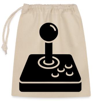 Retro Joystick Arcade Icon - Verschließbarer Geschenkbeutel aus Baumwolle (25x30cm) - Natur - Vorne