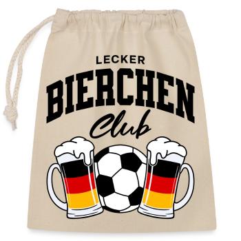 Lecker Bierchen Club Fußball Deutschland - Verschließbarer Geschenkbeutel aus Baumwolle (25x30cm) - Natur - Vorne