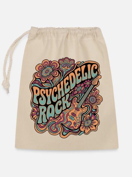 60er Psychedelic Rock Retro - Verschließbarer Geschenkbeutel aus Baumwolle (25x30cm) - Natur