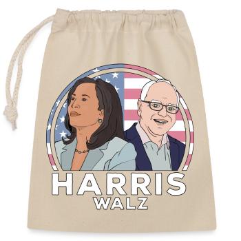 Wahl von Harris Walz - Verschließbarer Geschenkbeutel aus Baumwolle (25x30cm) - Natur - Vorne