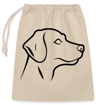 Hundekopf - Verschließbarer Geschenkbeutel aus Baumwolle (25x30cm) - Natur - Vorne