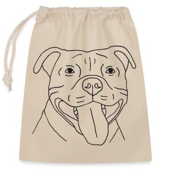 American Staffordshire Terrier - Verschließbarer Geschenkbeutel aus Baumwolle (25x30cm) - Natur - Vorne