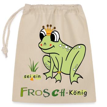 Grenouille Prince Grenouille - Sac cadeau en coton avec cordon (25 x 30 cm) - nature - Devant