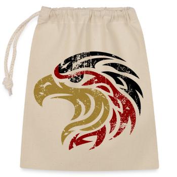 Eagle Germany Adlerkopf Deutschlandfahne Flagge - Verschließbarer Geschenkbeutel aus Baumwolle (25x30cm) - Natur - Vorne