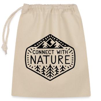 Connect with nature - Closable cotton gift bag (25x30cm) - nature - Front