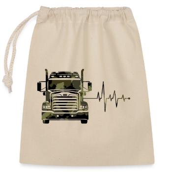 lkw camouflage - Verschließbarer Geschenkbeutel aus Baumwolle (25x30cm) - Natur - Vorne