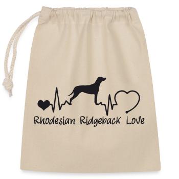 Rhodesian Ridgeback mit Herzschlag - Verschließbarer Geschenkbeutel aus Baumwolle (25x30cm) - Natur - Vorne