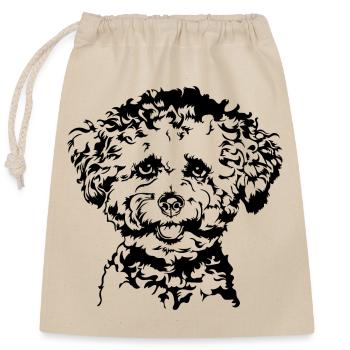BICHON FRISE Portrait Chiens Wilsigns - Sac cadeau en coton avec cordon (25 x 30 cm) - nature - Devant