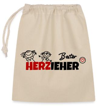 Bester Erzieher - Verschließbarer Geschenkbeutel aus Baumwolle (25x30cm) - Natur - Vorne