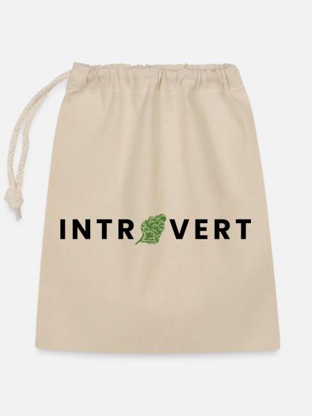 introvert - Verschließbarer Geschenkbeutel aus Baumwolle (25x30cm) - Natur