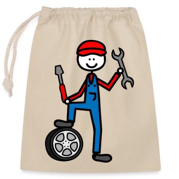 Mechanic - Closable cotton gift bag (25x30cm) - nature - Front