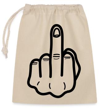 middlefinger Mittelfinger - Verschließbarer Geschenkbeutel aus Baumwolle (25x30cm) - Natur - Vorne