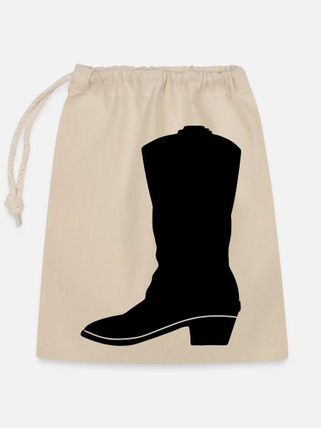 Cowboy-Westernstiefel - Verschließbarer Geschenkbeutel aus Baumwolle (25x30cm) - Natur