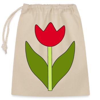 Flower, Red, Red Flower, Floral Tulip, Red - Closable cotton gift bag (25x30cm) - nature - Front
