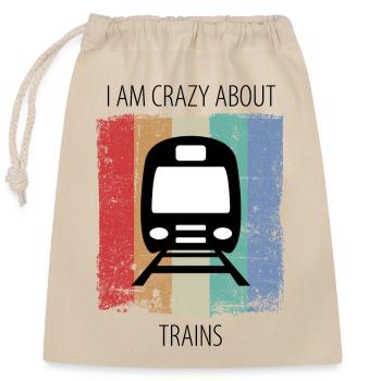 Train Railway Railroad Worker Trains Train Driver - Closable cotton gift bag (25x30cm) - nature - Front